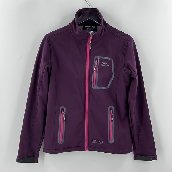 𝅺TRESPASS Purple Softshell Jacket 3 pocket Lightweight Athletic Running Medium - Picture 1 of 8
